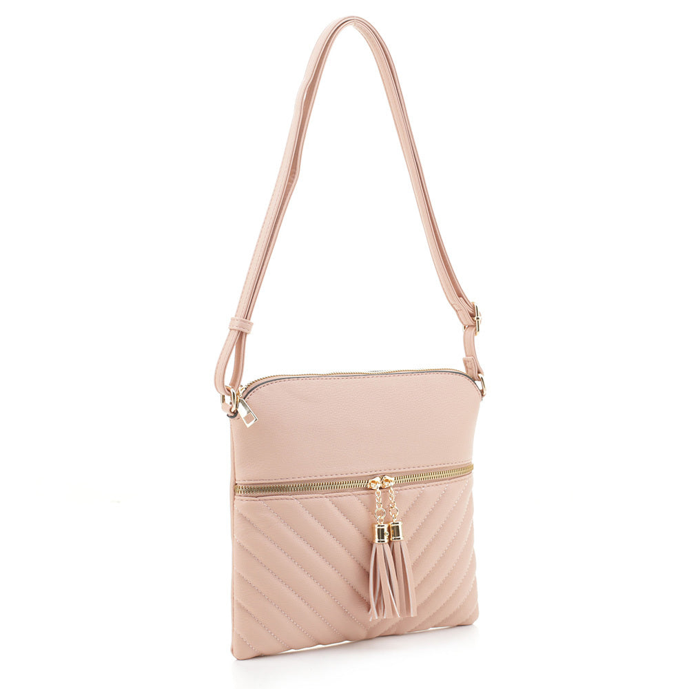 blush vegan leather crossbody bag for ladies