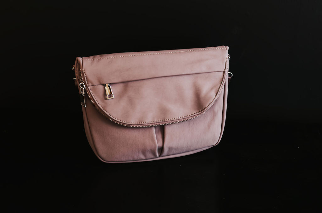 pink nylon crossbody bag for ladies